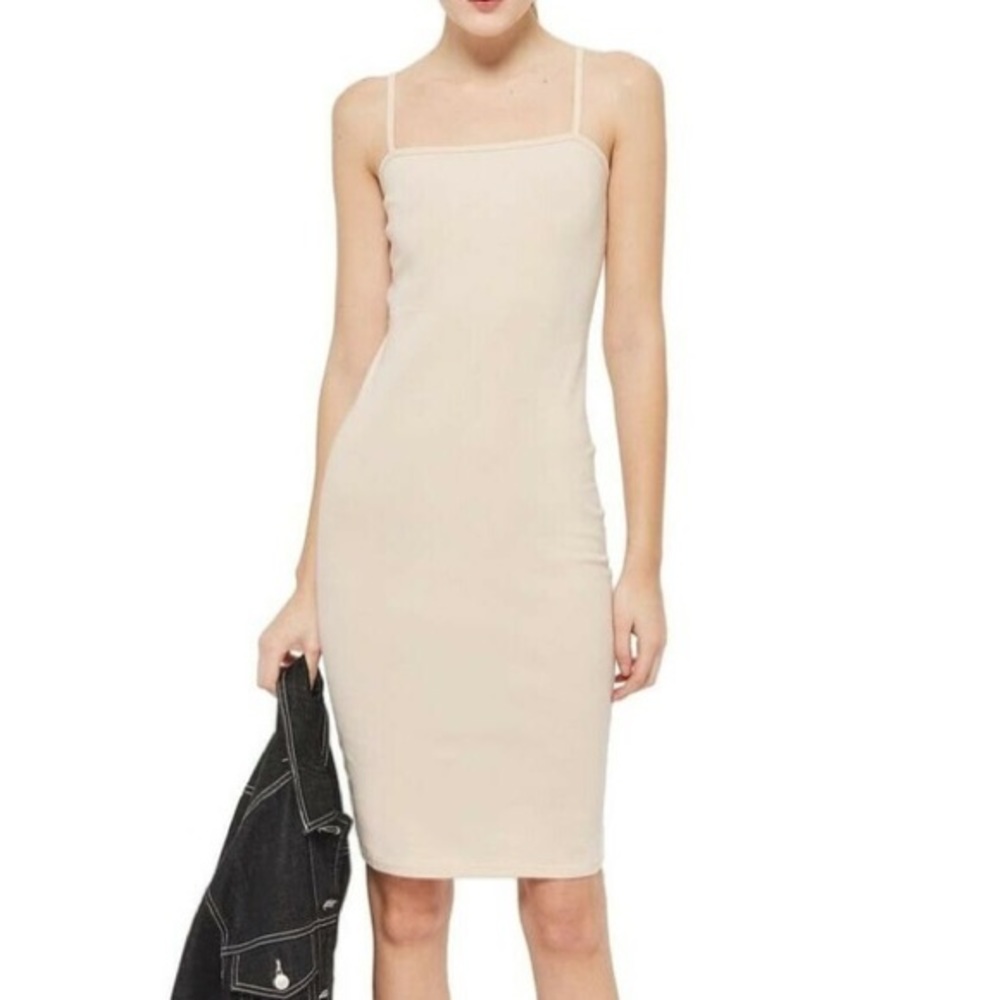 TOPSHOP Nude Spaghetti Strap Cami Dress - Picture 1 of 7